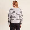 Pull col v &agrave; sequins gris femme