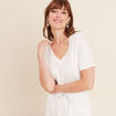 T-shirt manches courtes ecru femme