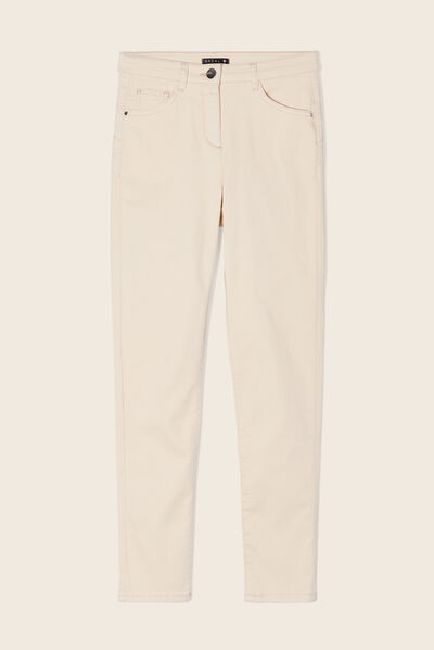 Pantalon léger taille standard 7/8ème ivoire femme