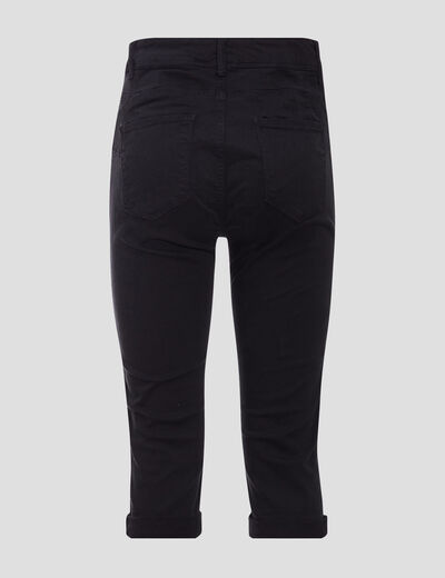 Pantacourt ajusté noir femme