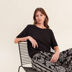 T-shirt col rond manches courtes noir femme