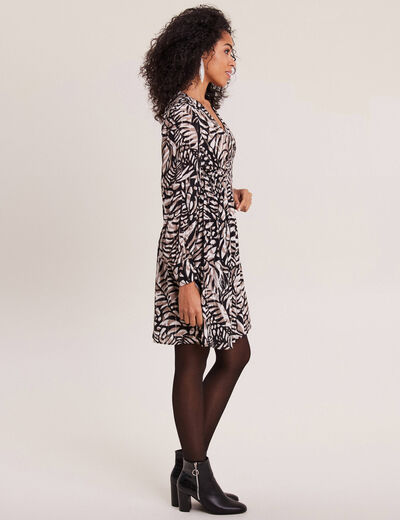 Robe évasée fluide marron clair femme