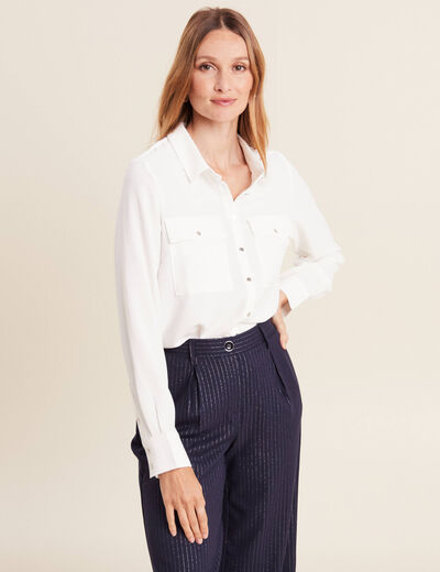 Chemise manches longues ecru femme