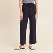 Pantalon large 7/8ème bleu foncé femme