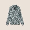 Chemise manches longues en voile vert femme