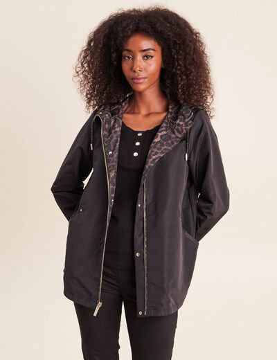 Parka cintr&eacute;e r&eacute;versible &agrave; capuche marron femme