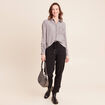 Chemise col chemise manches longues denim gris femme