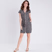 Robe droite zippée vert kaki femme
