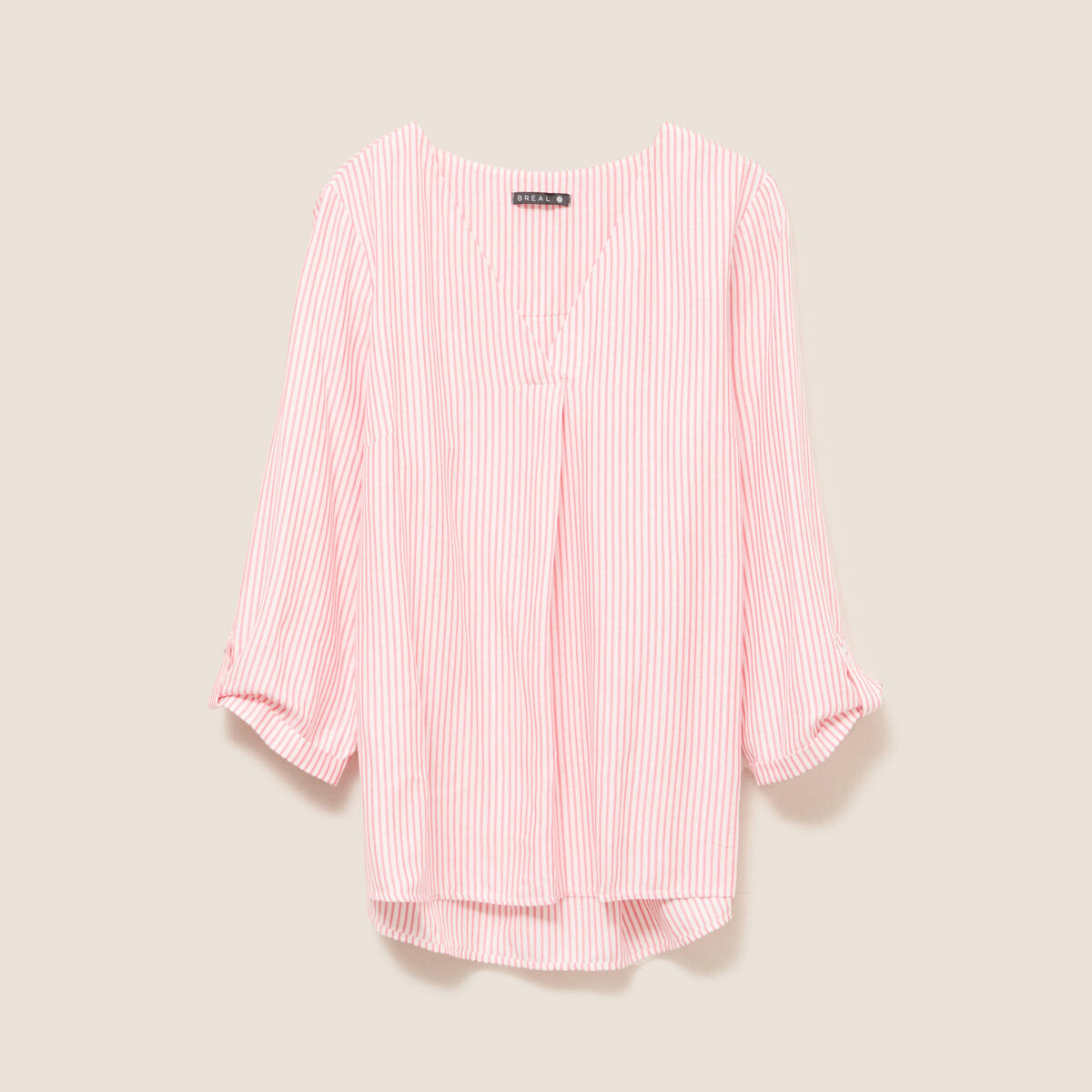 blouse fluide manches 3/4 rouge femme