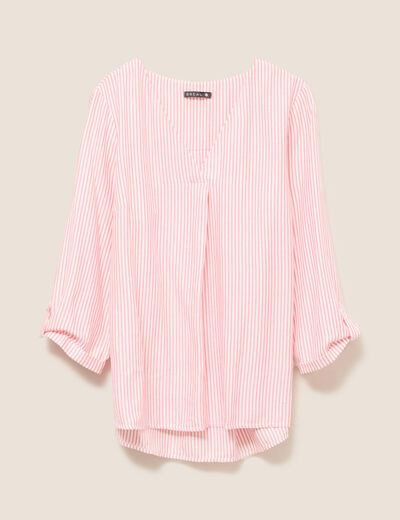 blouse fluide manches 3/4 rouge femme