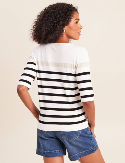 Pull col rond noir femme