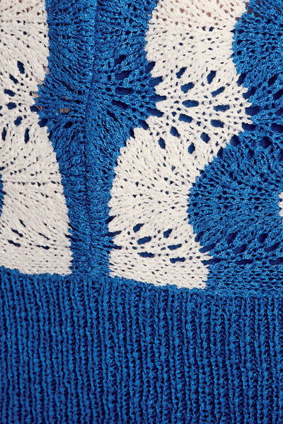 Pull manches longues bleu electrique femme
