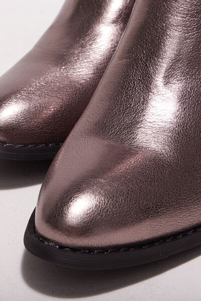 Bottines à talons irisées couleur argent femme