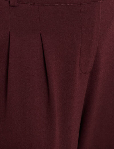 Pantalon large taille standard bordeaux femme