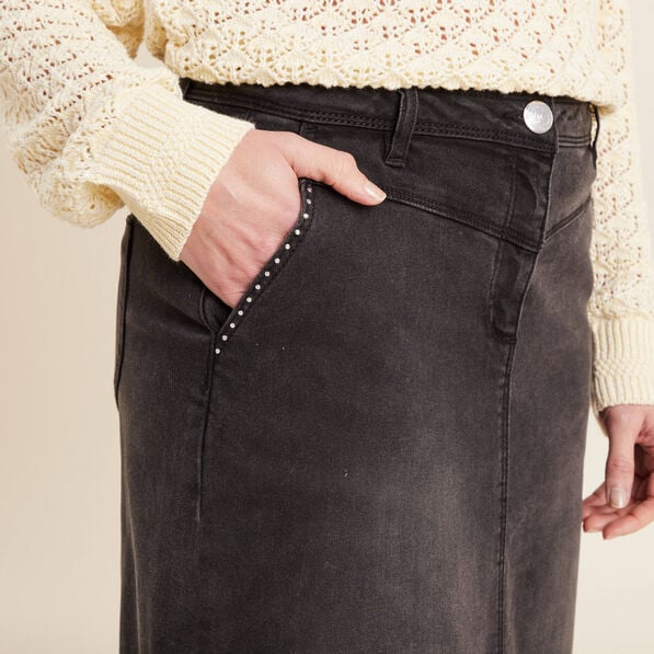jupe crayon en jean denim gris femme Jupe crayon en jean denim gris femme