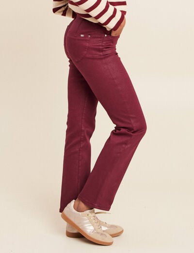 Pantalon magique L'Unique effet brillant bordeaux femme