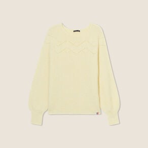 pull confectionne en france jaune pastel femme Pull confectionné en France jaune pastel femme
