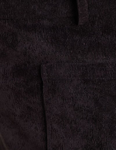 Jupe en velours longueur genoux noir femme