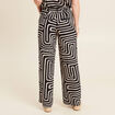 Pantalon large taille haute noir femme