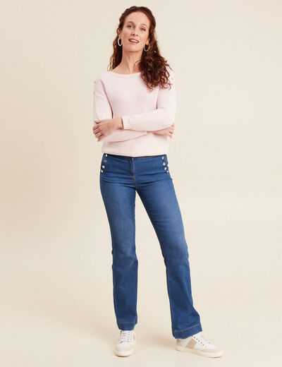 Pull manches longues rose clair femme