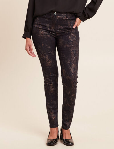 Pantalon magique L'Unique coupe ajust&eacute;e denim brut femme