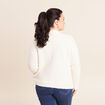 Pull col rond manches longues &agrave; sequins ecru femme