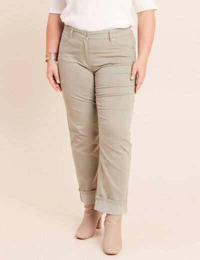 Pantalon coupe mom 7/8&egrave;me vert clair femme