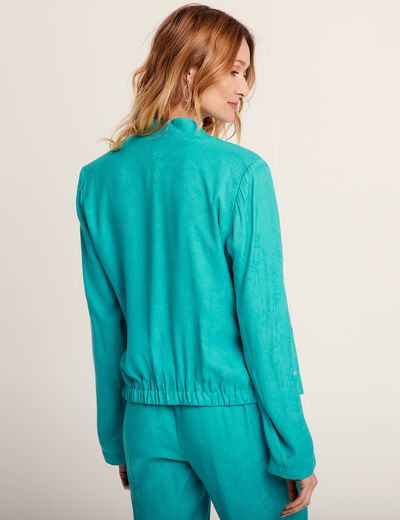 Veste droite fluide vert femme