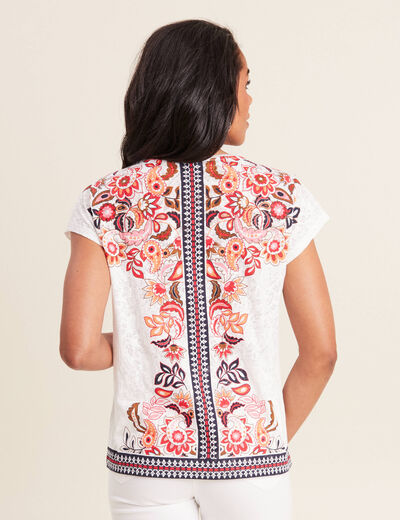 T-shirt manches courtes ecru femme