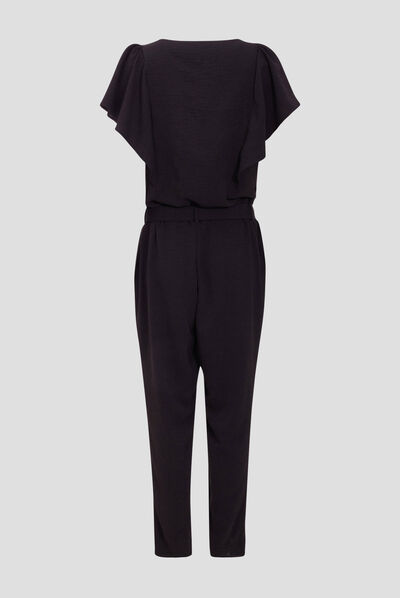 Combinaison pantalon droite noir femme