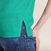 Pull à manches courtes vert turquoise femme