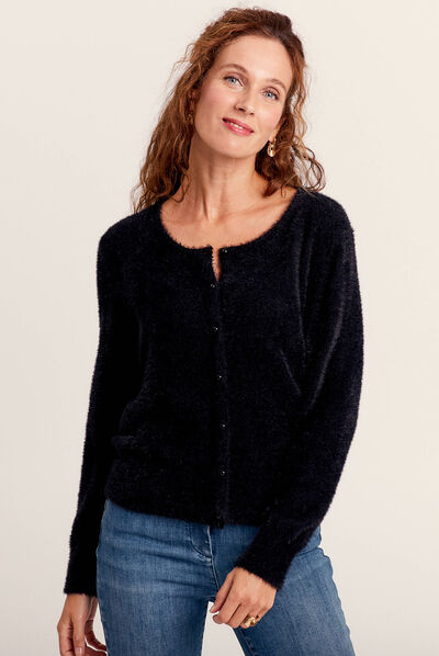 Gilet manches longues noir femme