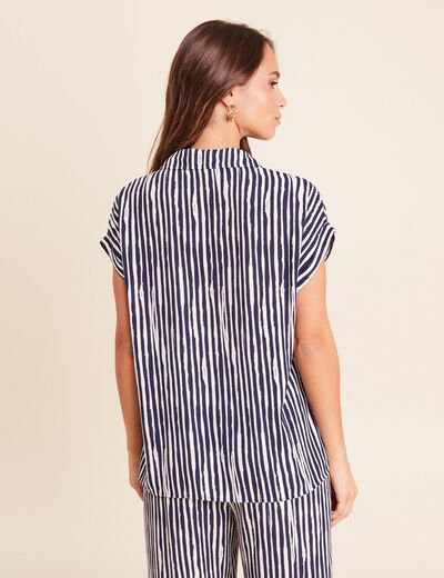 Blouse fluide manches courtes blanc femme