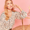 Blouse manches longues beige femme