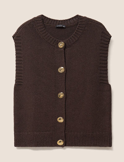 Gilet sans manches marron foncé femme