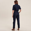 Combinaison pantalon en jean denim brut femme