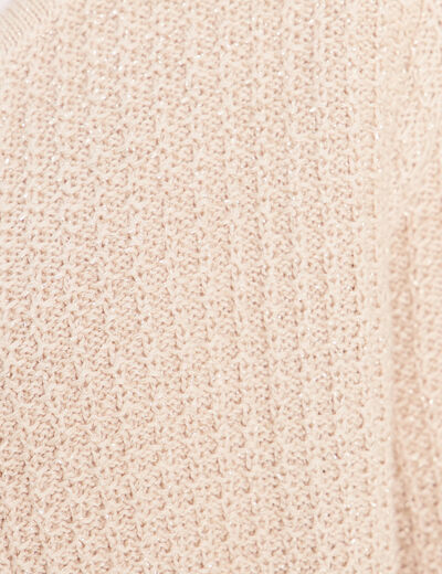 Gilet col rond couleur or femme