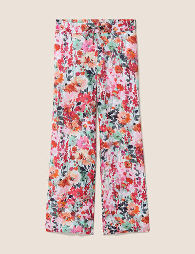 Pantalon large taille standard multicolore femme