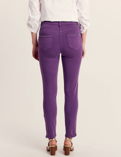 Jean ajusté 7/8ème violet foncé femme