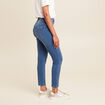 Jean coupe ajust&eacute;e 7/8&egrave;me taille haute denim double stone femme