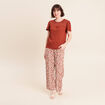 T-shirt manches courtes marron fonc&eacute; femme
