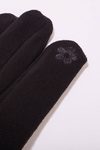 Gants avec strass noir femme