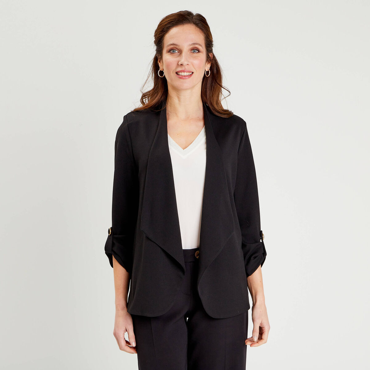 Veste esprit blazer droite noir femme