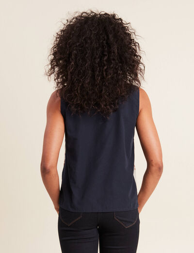 Blouse sans manches blanc femme