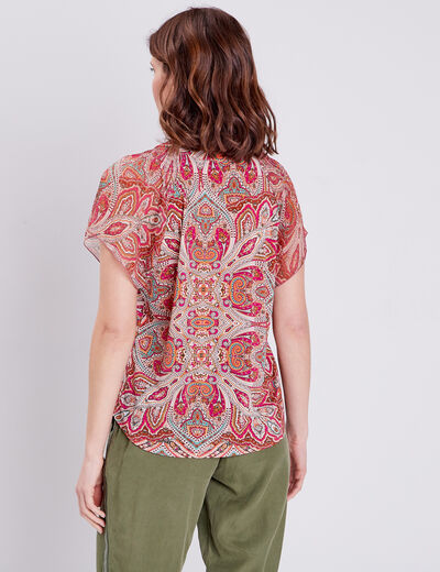 T-shirt manches courtes multicolore femme