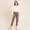 Blouse col rond nou&eacute; manches longues ecru femme