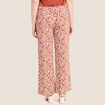 Pantalon large taille haute orange femme