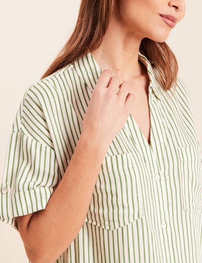 Chemise manches courtes blanc femme
