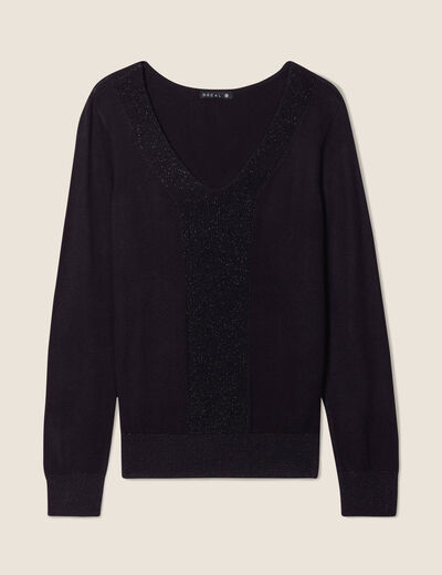 Pull manches longues noir femme
