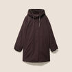 Parka &agrave; capuche taille ajustable marron fonc&eacute; femme